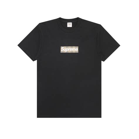 supreme burberry box logo tee.